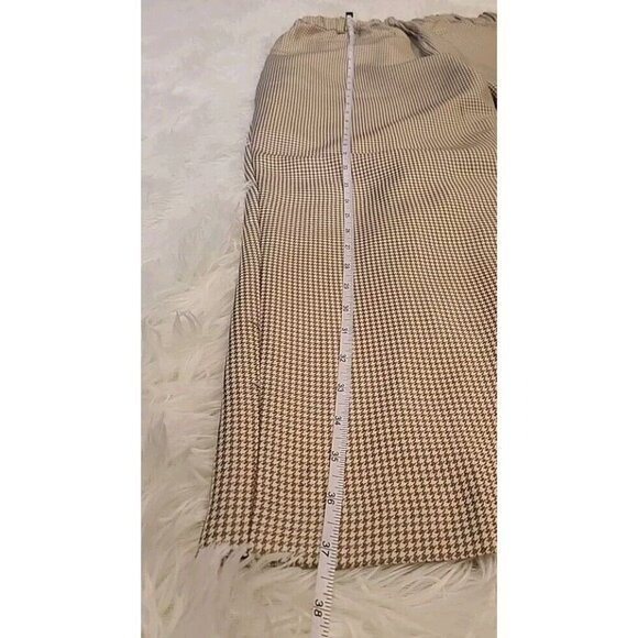 Steve Madden Houndstooth Trousers Size 2 Elastic Waist Brown And White Work - Picture 5 of 10
